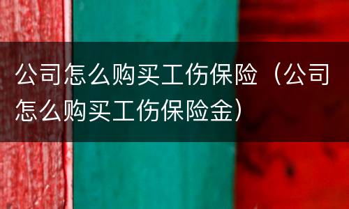 公司怎么购买工伤保险（公司怎么购买工伤保险金）