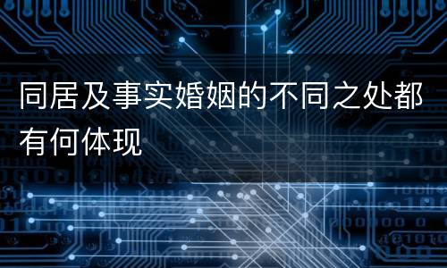 同居及事实婚姻的不同之处都有何体现