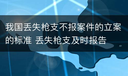 我国丢失枪支不报案件的立案的标准 丢失枪支及时报告