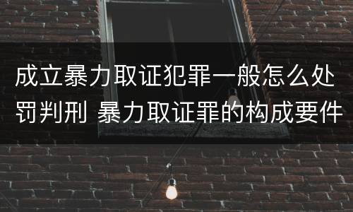 成立暴力取证犯罪一般怎么处罚判刑 暴力取证罪的构成要件