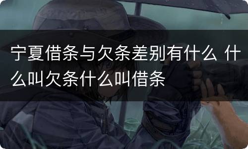 宁夏借条与欠条差别有什么 什么叫欠条什么叫借条