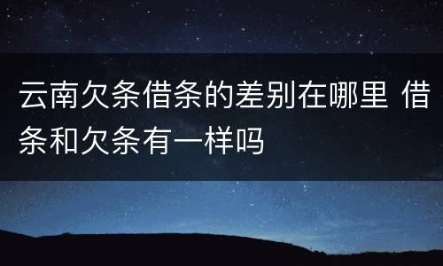 云南欠条借条的差别在哪里 借条和欠条有一样吗