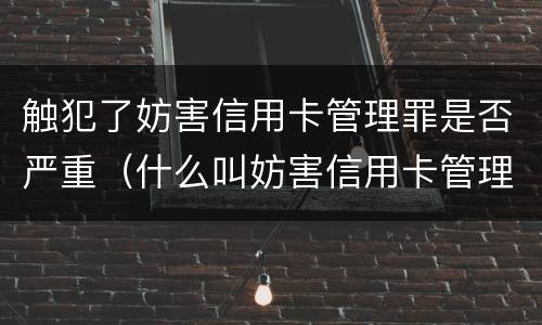 触犯了妨害信用卡管理罪是否严重（什么叫妨害信用卡管理）
