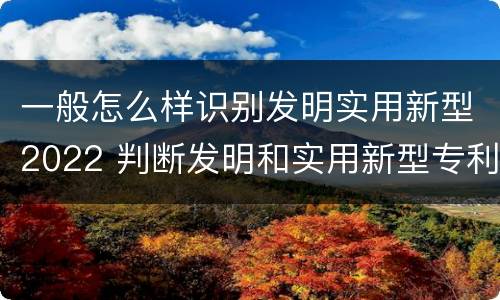 一般怎么样识别发明实用新型2022 判断发明和实用新型专利申请实用性的标准是什么