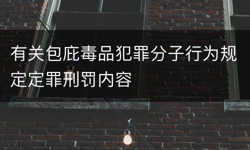 有关包庇毒品犯罪分子行为规定定罪刑罚内容