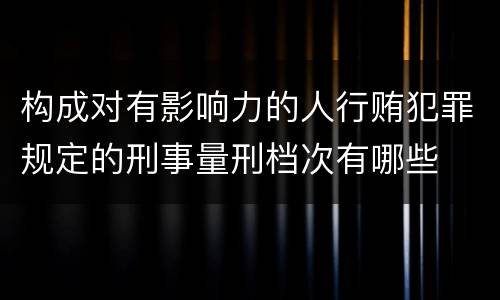 构成对有影响力的人行贿犯罪规定的刑事量刑档次有哪些