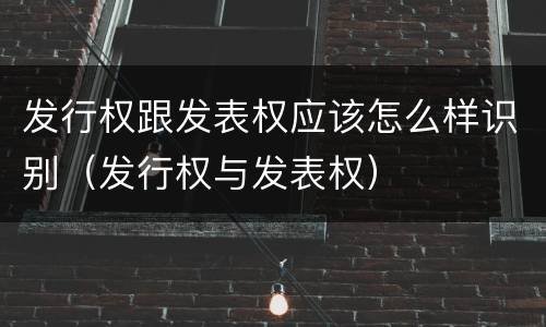 发行权跟发表权应该怎么样识别（发行权与发表权）