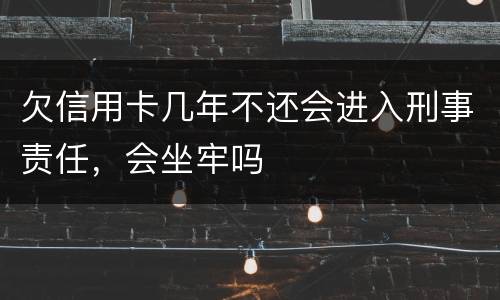 欠信用卡几年不还会进入刑事责任，会坐牢吗