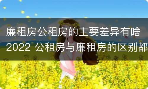 廉租房公租房的主要差异有啥2022 公租房与廉租房的区别都在此,别再搞错了!