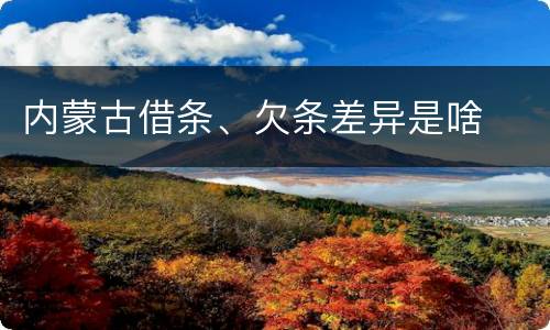 内蒙古借条、欠条差异是啥