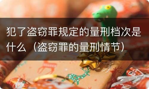 犯了盗窃罪规定的量刑档次是什么（盗窃罪的量刑情节）