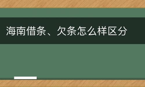 海南借条、欠条怎么样区分