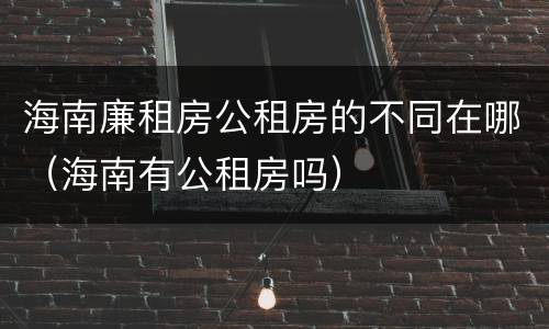 海南廉租房公租房的不同在哪（海南有公租房吗）