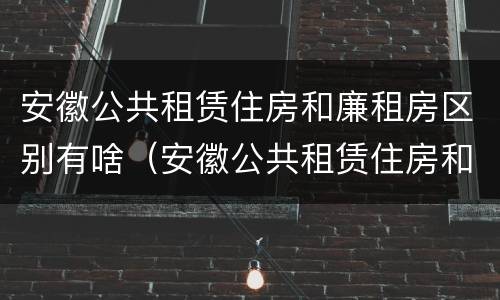 安徽公共租赁住房和廉租房区别有啥（安徽公共租赁住房和廉租房区别有啥不同）