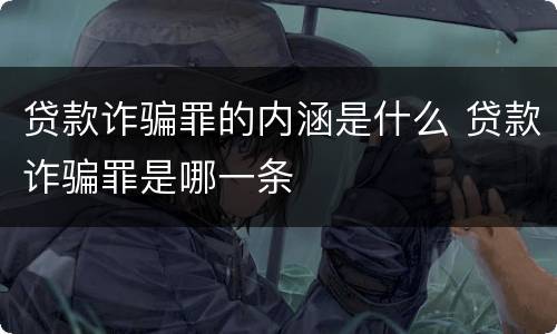 贷款诈骗罪的内涵是什么 贷款诈骗罪是哪一条