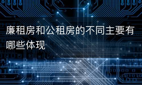 廉租房和公租房的不同主要有哪些体现