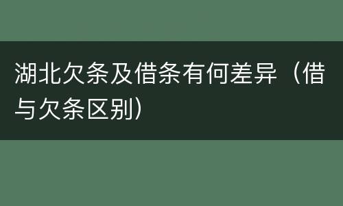 湖北欠条及借条有何差异（借与欠条区别）