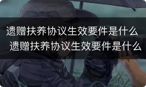 遗赠扶养协议生效要件是什么 遗赠扶养协议生效要件是什么意思