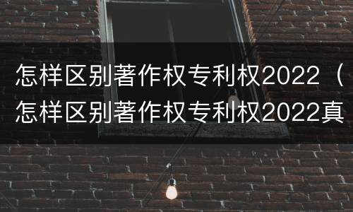 怎样区别著作权专利权2022（怎样区别著作权专利权2022真假）
