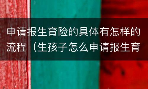 申请报生育险的具体有怎样的流程（生孩子怎么申请报生育险）