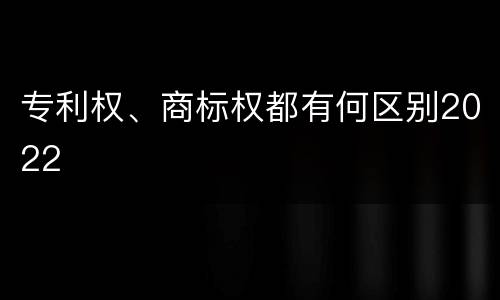 专利权、商标权都有何区别2022