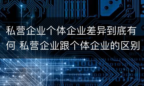 私营企业个体企业差异到底有何 私营企业跟个体企业的区别