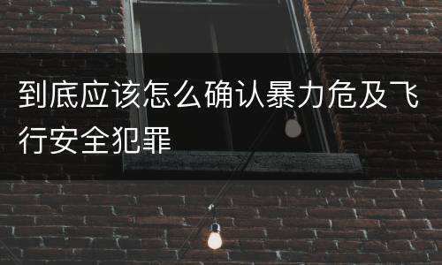 到底应该怎么确认暴力危及飞行安全犯罪