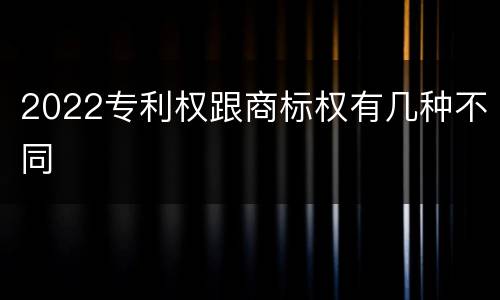 2022专利权跟商标权有几种不同