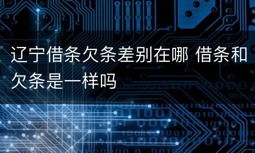 辽宁借条欠条差别在哪 借条和欠条是一样吗