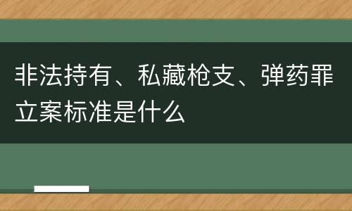 非法持有、私藏枪支、弹药罪立案标准是什么