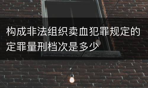 构成非法组织卖血犯罪规定的定罪量刑档次是多少