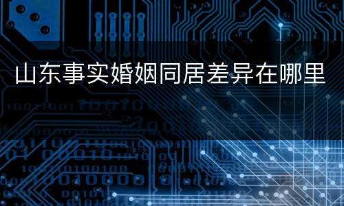 山东事实婚姻同居差异在哪里