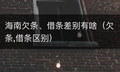 海南欠条、借条差别有啥（欠条,借条区别）