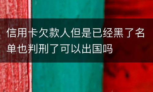 信用卡欠款人但是已经黑了名单也判刑了可以出国吗