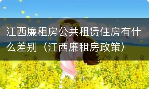 江西廉租房公共租赁住房有什么差别（江西廉租房政策）