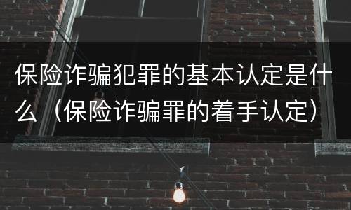 保险诈骗犯罪的基本认定是什么（保险诈骗罪的着手认定）