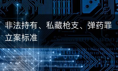 非法持有、私藏枪支、弹药罪立案标准