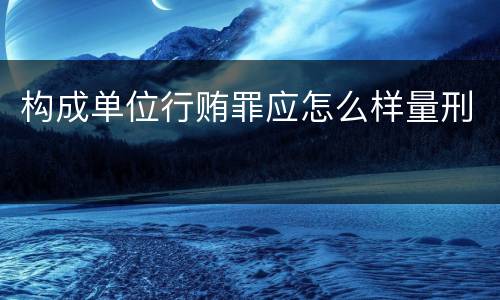 构成单位行贿罪应怎么样量刑