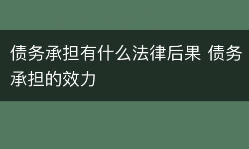 债务承担有什么法律后果 债务承担的效力