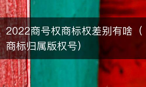 2022商号权商标权差别有啥（商标归属版权号）