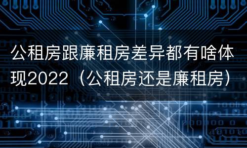 公租房跟廉租房差异都有啥体现2022（公租房还是廉租房）