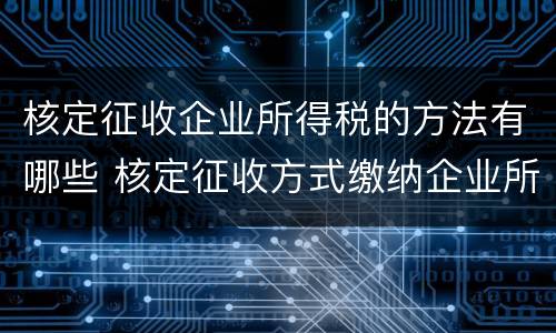 核定征收企业所得税的方法有哪些 核定征收方式缴纳企业所得税