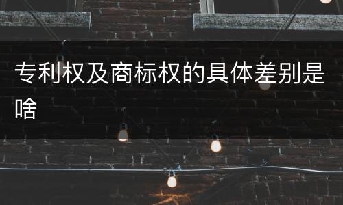 专利权及商标权的具体差别是啥