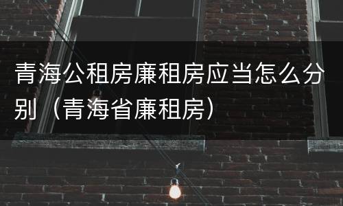 青海公租房廉租房应当怎么分别（青海省廉租房）