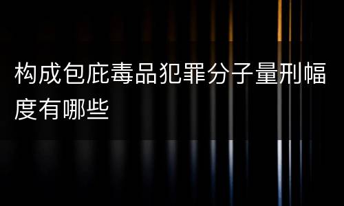 构成包庇毒品犯罪分子量刑幅度有哪些