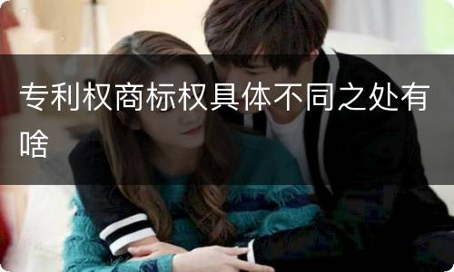 专利权商标权具体不同之处有啥