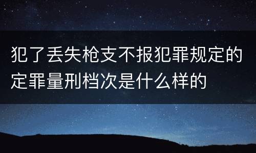 犯了丢失枪支不报犯罪规定的定罪量刑档次是什么样的