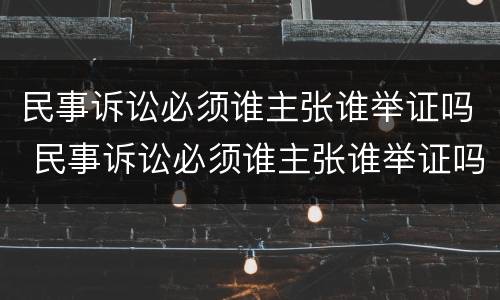民事诉讼必须谁主张谁举证吗 民事诉讼必须谁主张谁举证吗法院
