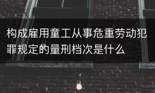 构成雇用童工从事危重劳动犯罪规定的量刑档次是什么