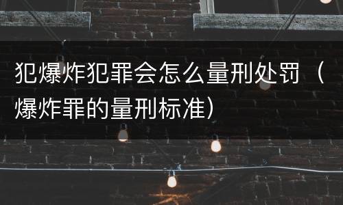 犯爆炸犯罪会怎么量刑处罚（爆炸罪的量刑标准）